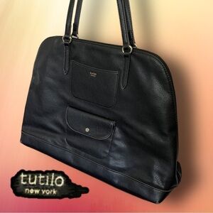 Tutilo New York Shoulder Bag/Purse - Leather, Black